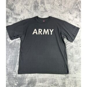 Y2K Rothco Army Graphic T-Shirt‎ 2XL Black Military Style Logo Tee USA Print